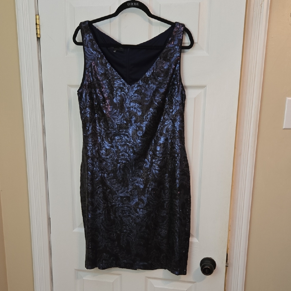 Jones New York Shimmering Navy Mini Dress